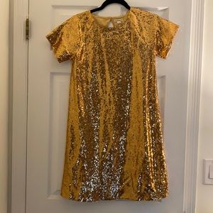 NWT JCrew crewcuts gold sequin dress size 14